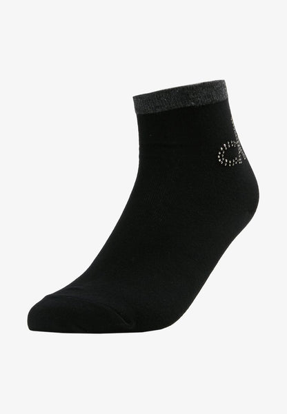 CALVIN KLEIN UNDERWEAR WOMEN SHORT SOCK CRYSTAL LOGO PIPER - Socken - Black