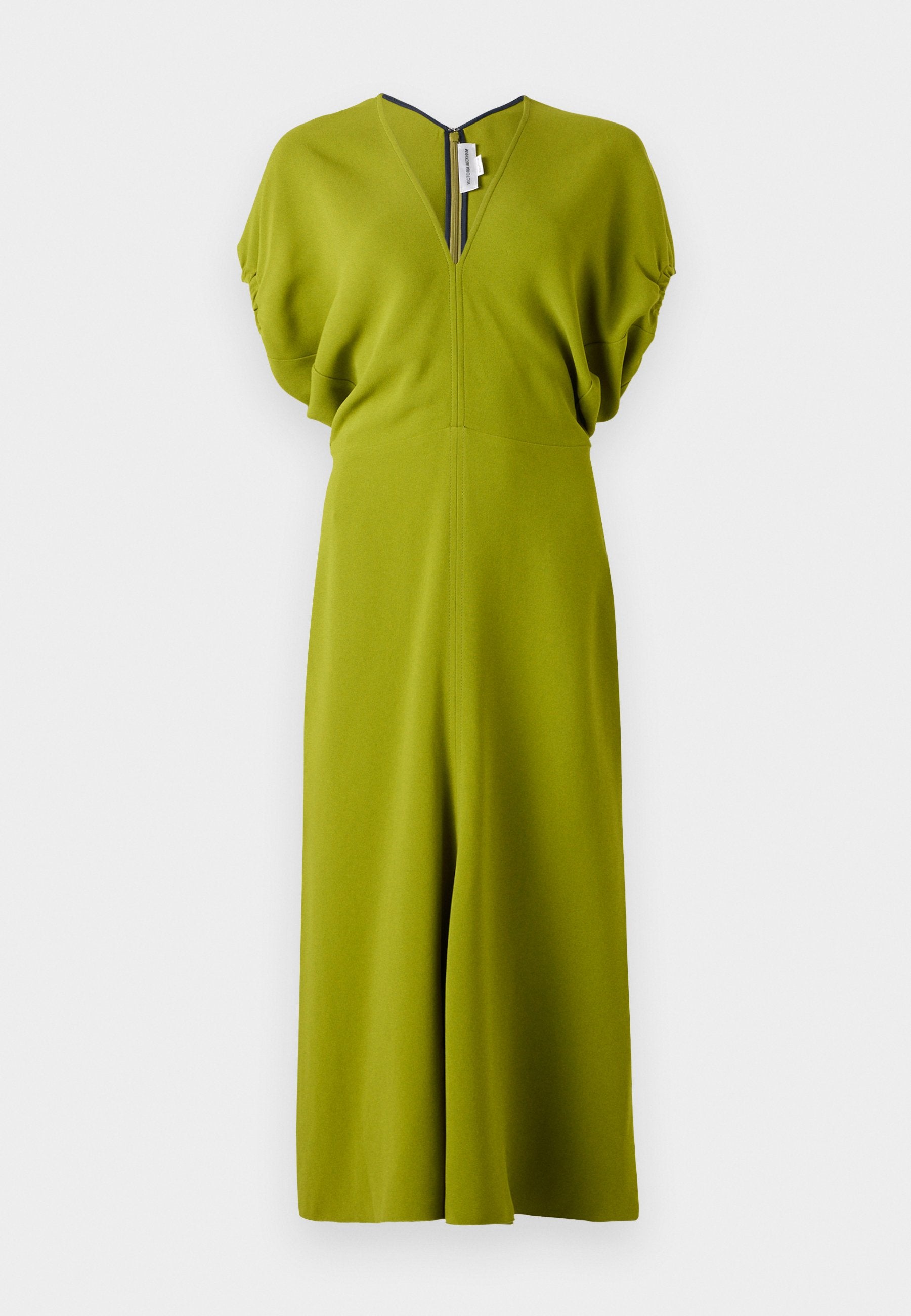 Victoria Beckham BLOUSON DETAIL MIDI DRESS - Jersey Dress - Green