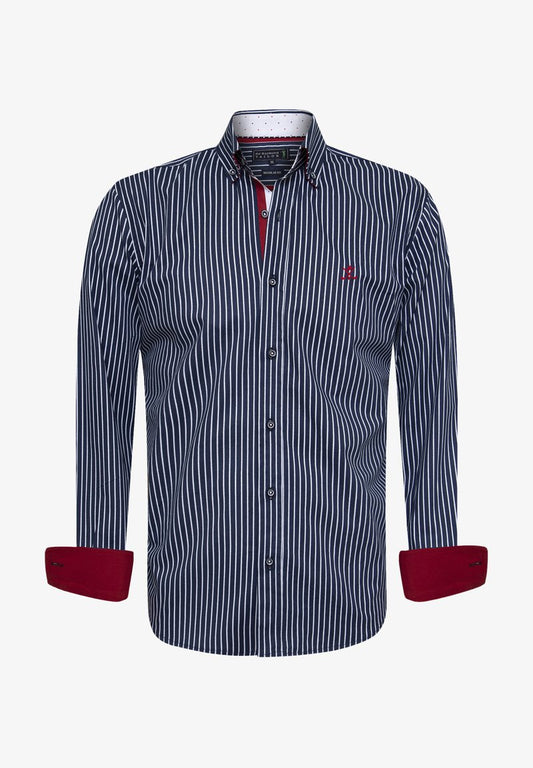  Hemd - Navy White Line
