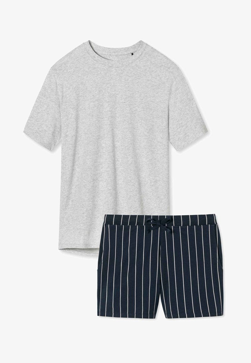 Schiesser KURZ - Nachtwäsche Set - Dunkelblau Creme