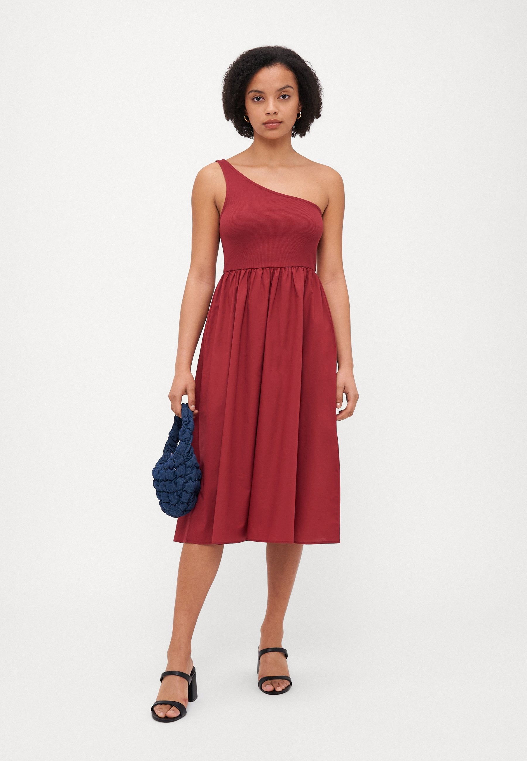 ONLY Petite ONLIRIS LIFE ONE SHOULDER - Day Dress - Ruby Wine
