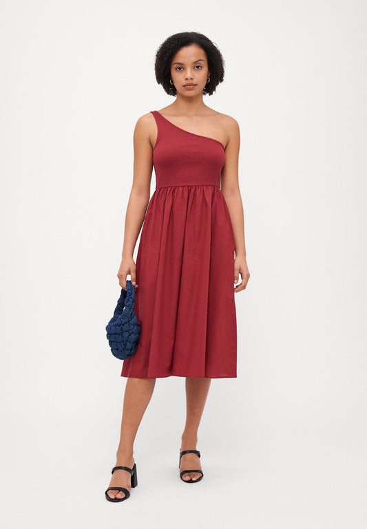 ONLY Petite ONLIRIS LIFE ONE SHOULDER - Day Dress - Ruby Wine