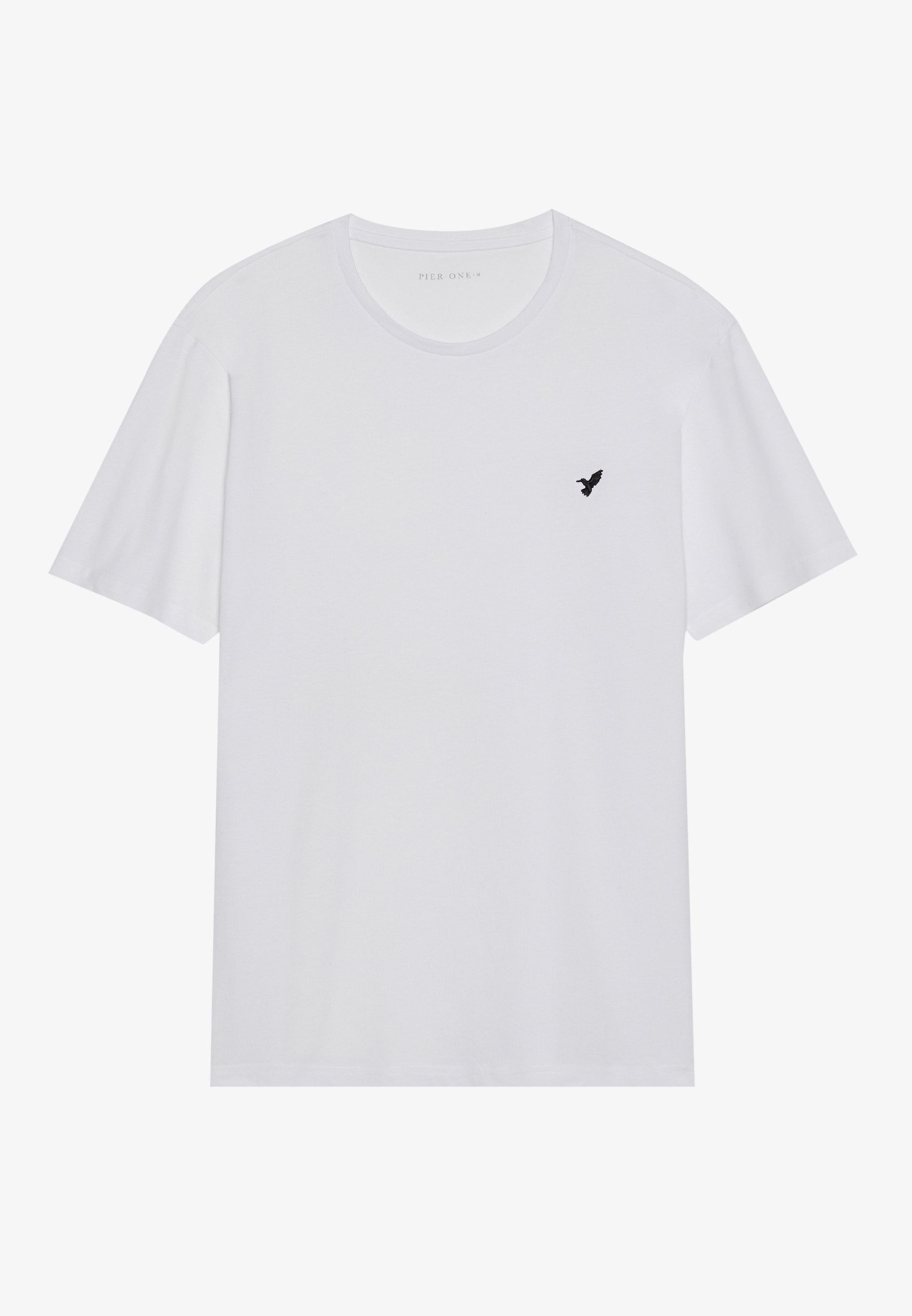Pier One UNISEX 5 PACK - Basic T-shirt - White/brown/dark Blue