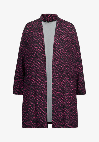 Ulla Popken MATTE GRAPHIC PRINT POCKET - Kurzmantel - Hot Pink Multi