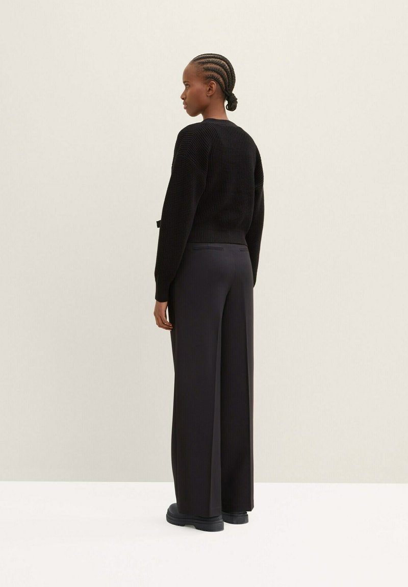 TOM TAILOR Denim IN WICKEL-OPTI - Strickjacke - Deep Black
