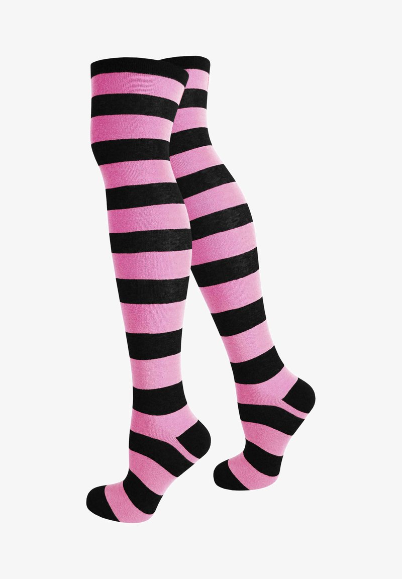  WIDESTRIPE OVERKNEES - Overkneestrümpfe - Schwarz/rosa