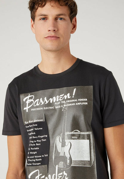 Wrangler BASSMEN - T-Shirt Print - Faded Black