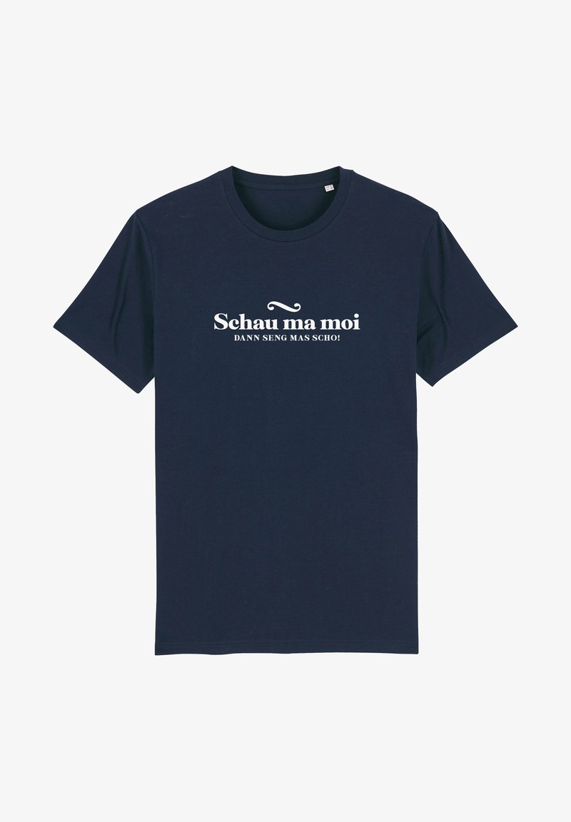  SCHAU MA MOI DANN SENG MAS SCHO - T-Shirt Print - Teal Monstera