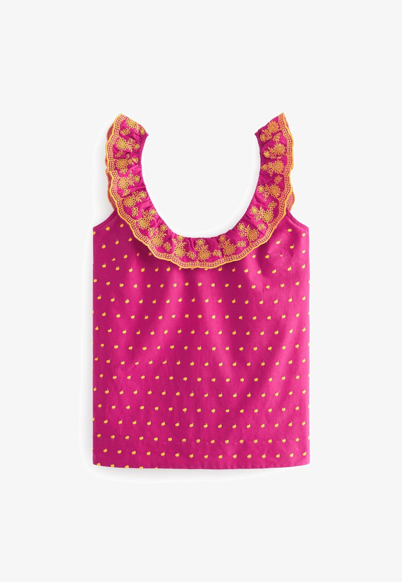 Next SLEEVELESS EMBROIDERED RUFFLE STANDARD - Bluse - Pink