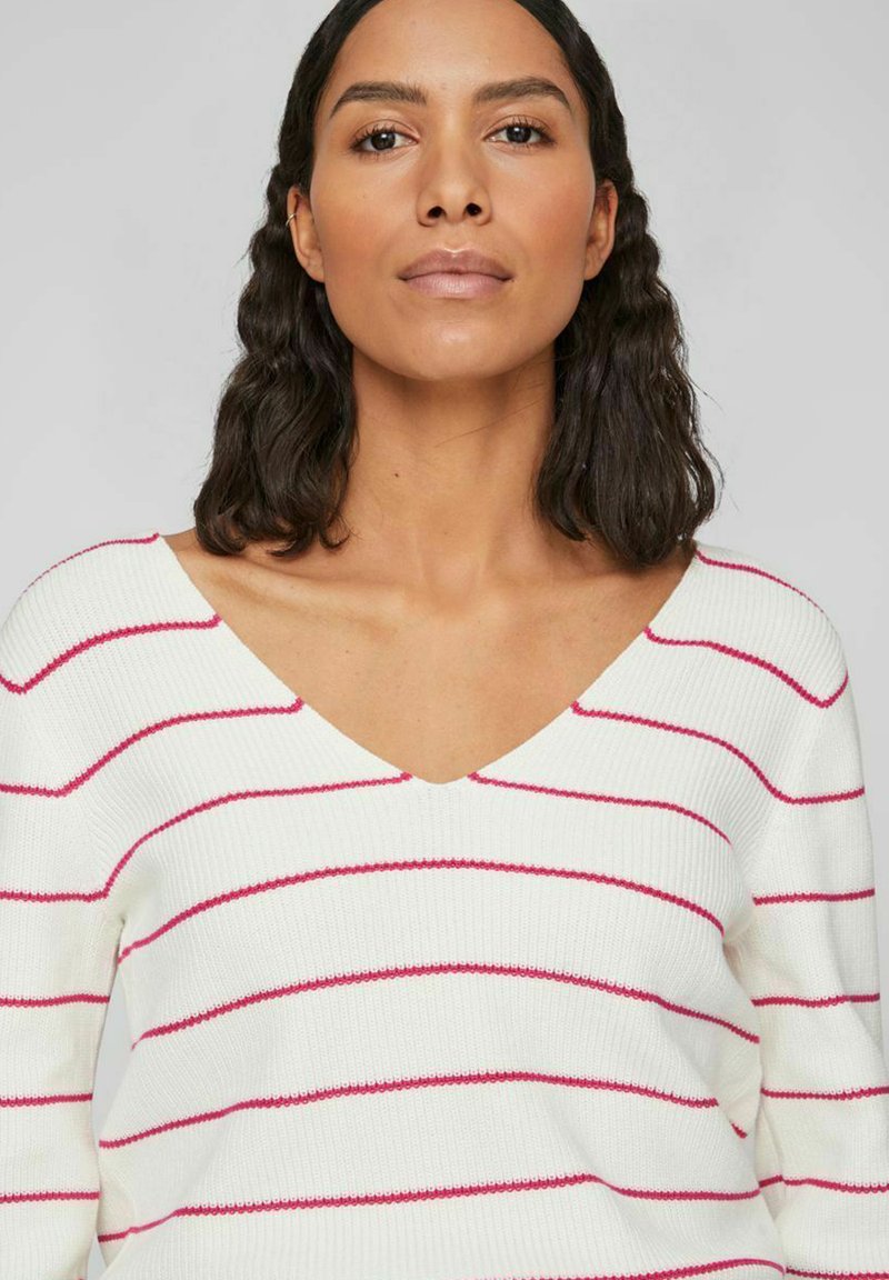 Vila VICHAI V-NECK NOOS - Strickpullover - White Alyssum