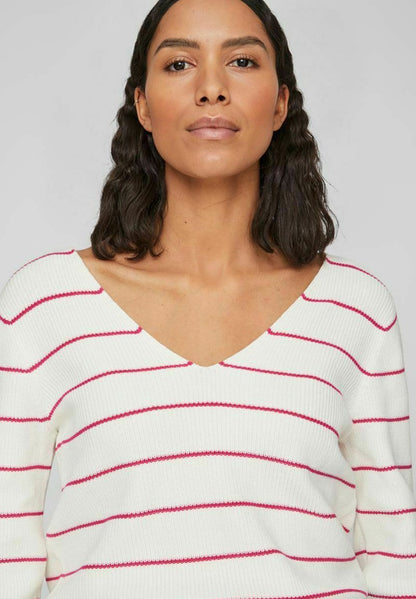Vila VICHAI V-NECK NOOS - Strickpullover - White Alyssum