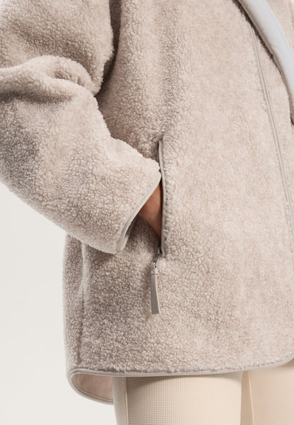 Oysho FAUX-SHEARLING OVERSIZE - Fleece Jacket - Light Grey