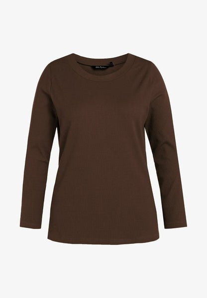 Ulla Popken Langarmshirt - Baksteenbruin