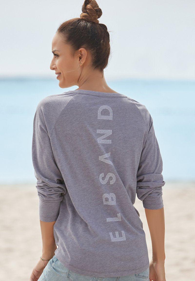 Elbsand Langarmshirt - Blau Meliert
