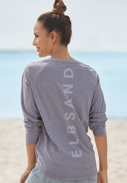 Elbsand Langarmshirt - Blau Meliert