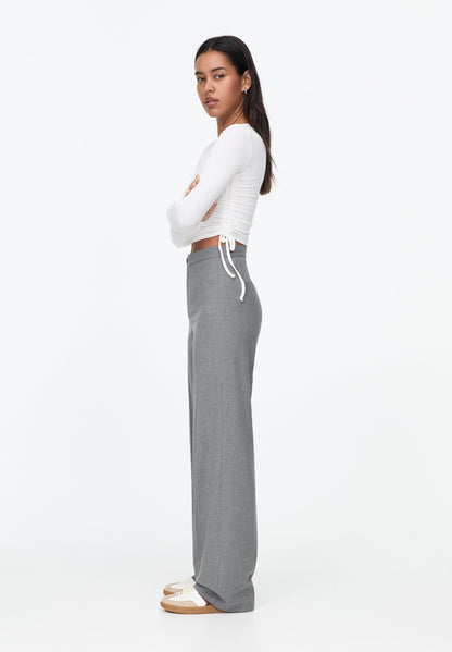 PULL & BEAR STRAIGHT-LEG DARTED -SMART - Trousers - Grey