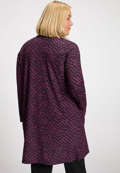 Ulla Popken MATTE GRAPHIC PRINT POCKET - Kurzmantel - Hot Pink Multi