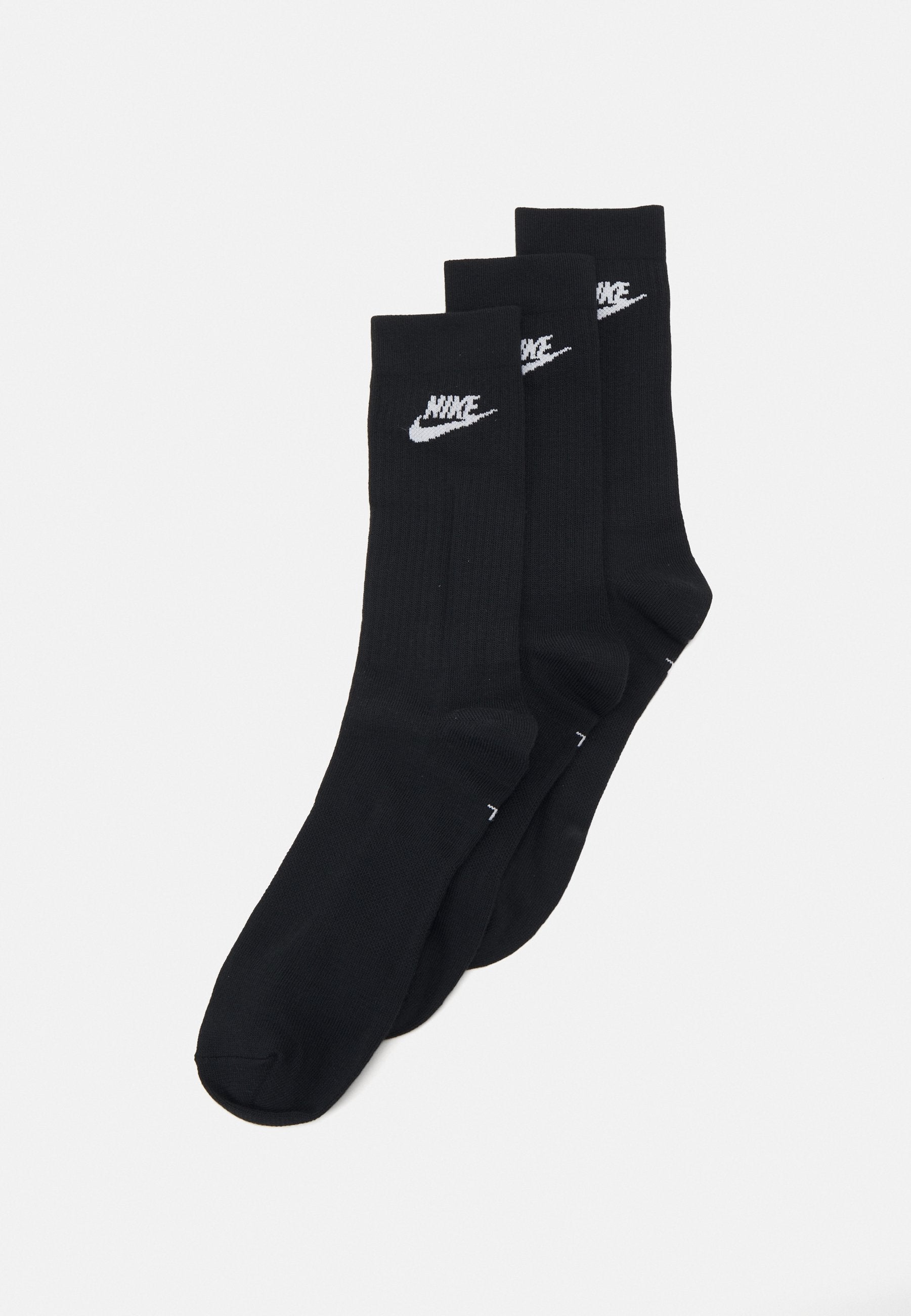 Nike Sportswear EVERYDAY ESSENTIAL CREW UNISEX 3 PACK - Sports Socks - Black/white