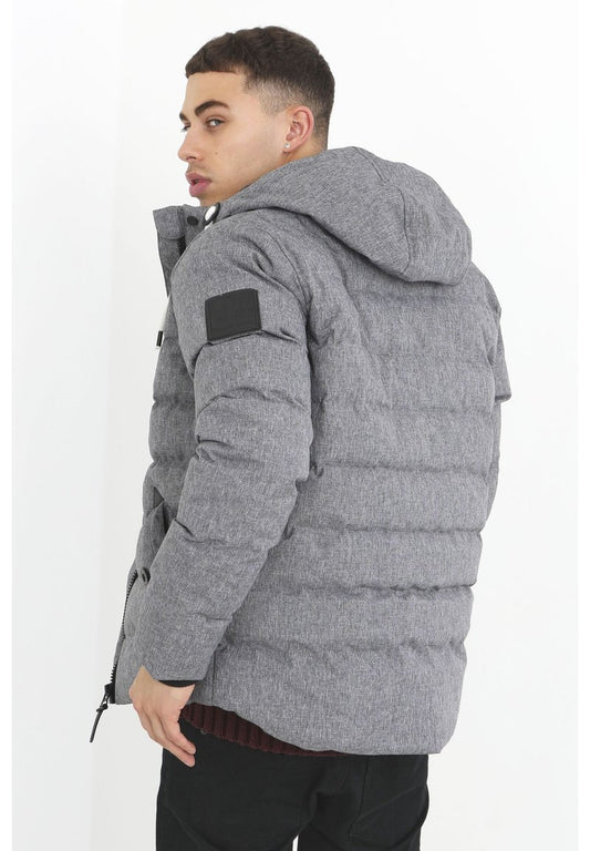 BRAVE SOUL Winterjacke - Grau Meliert
