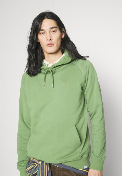 Les Deux NØRREGAARD HOODIE - Kapuzenpullover - Vineyard Green/orange