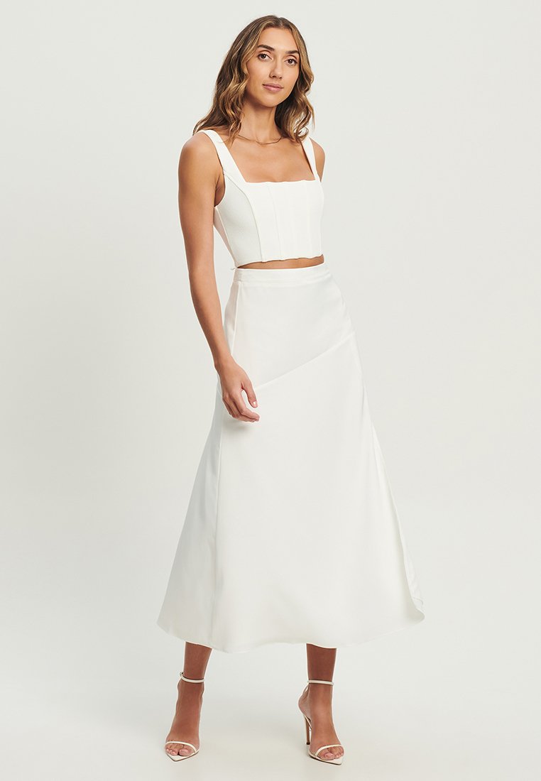 Tussah KATHRYN MIDI - A-Linien-Rock - White