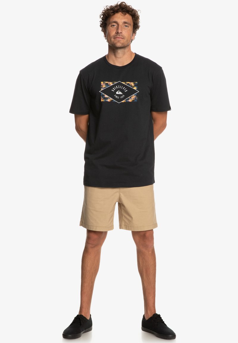 Quiksilver CIRCLED LINE SS - T-Shirt Print - Black