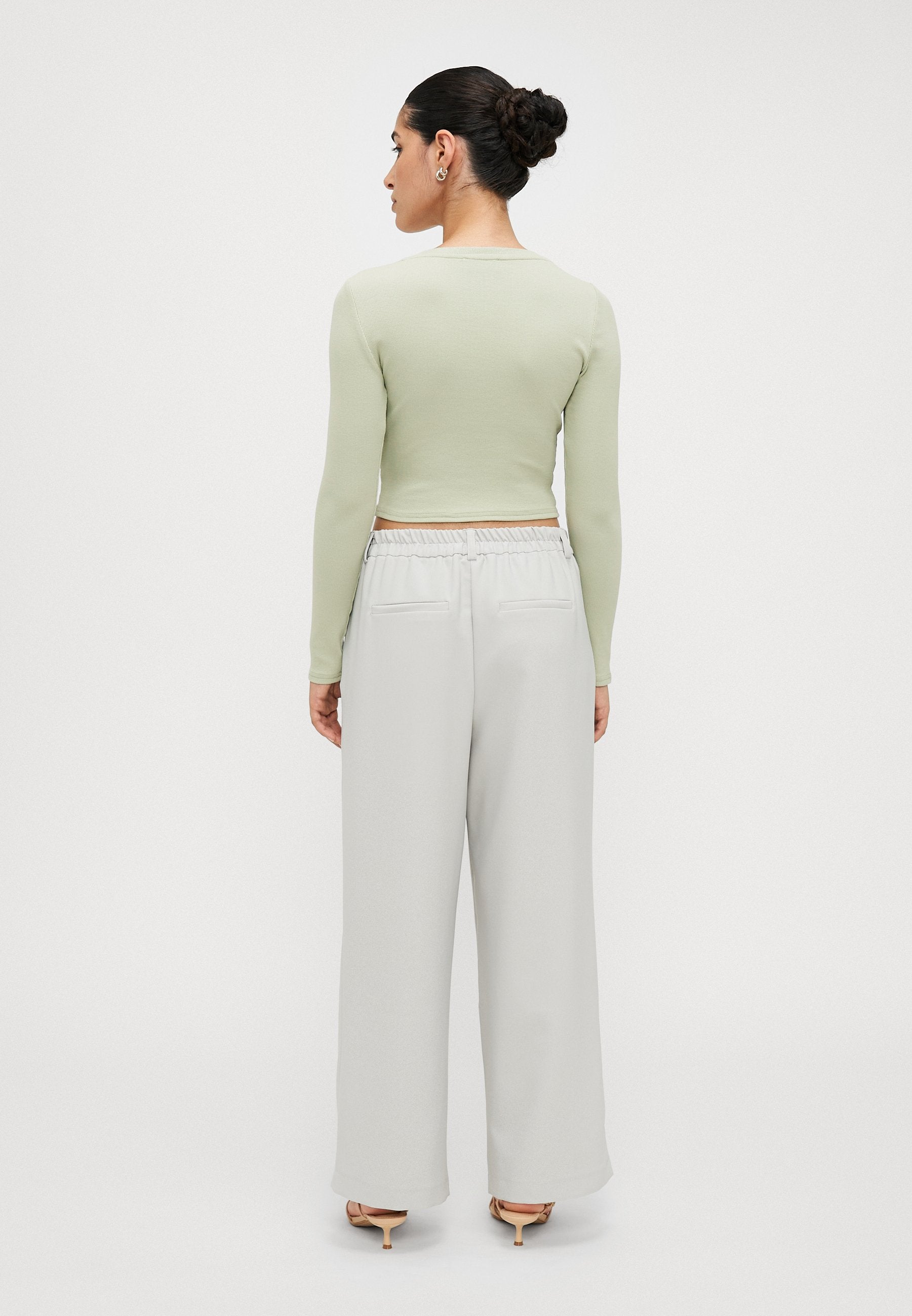 ONLY Petite ONLLANDO WIDE PLEAT - Trousers - Harbor Mist