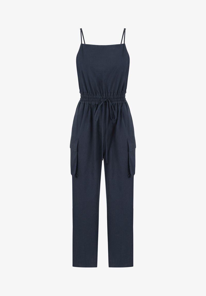 Twist RELAXED FIT ELASTIC WAIST JUMPSUIT WITH CARGO POCKETS - Jumpsuit - Navy