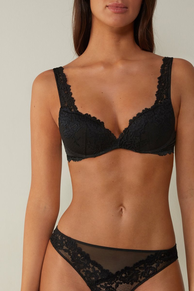 Intimissimi GIOIA PRETTY FLOWERS - Push-up BH - Schwarz