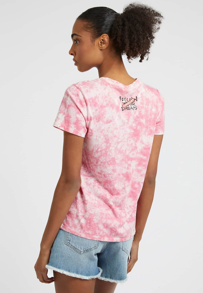 Guess IN TIE-DYE-OPTIK MIT GRAFFITI-PRINT - T-Shirt Print - Rose
