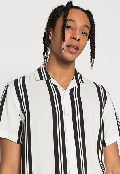 BRAVE SOUL RHONE - Hemd - Optic White/jet Black