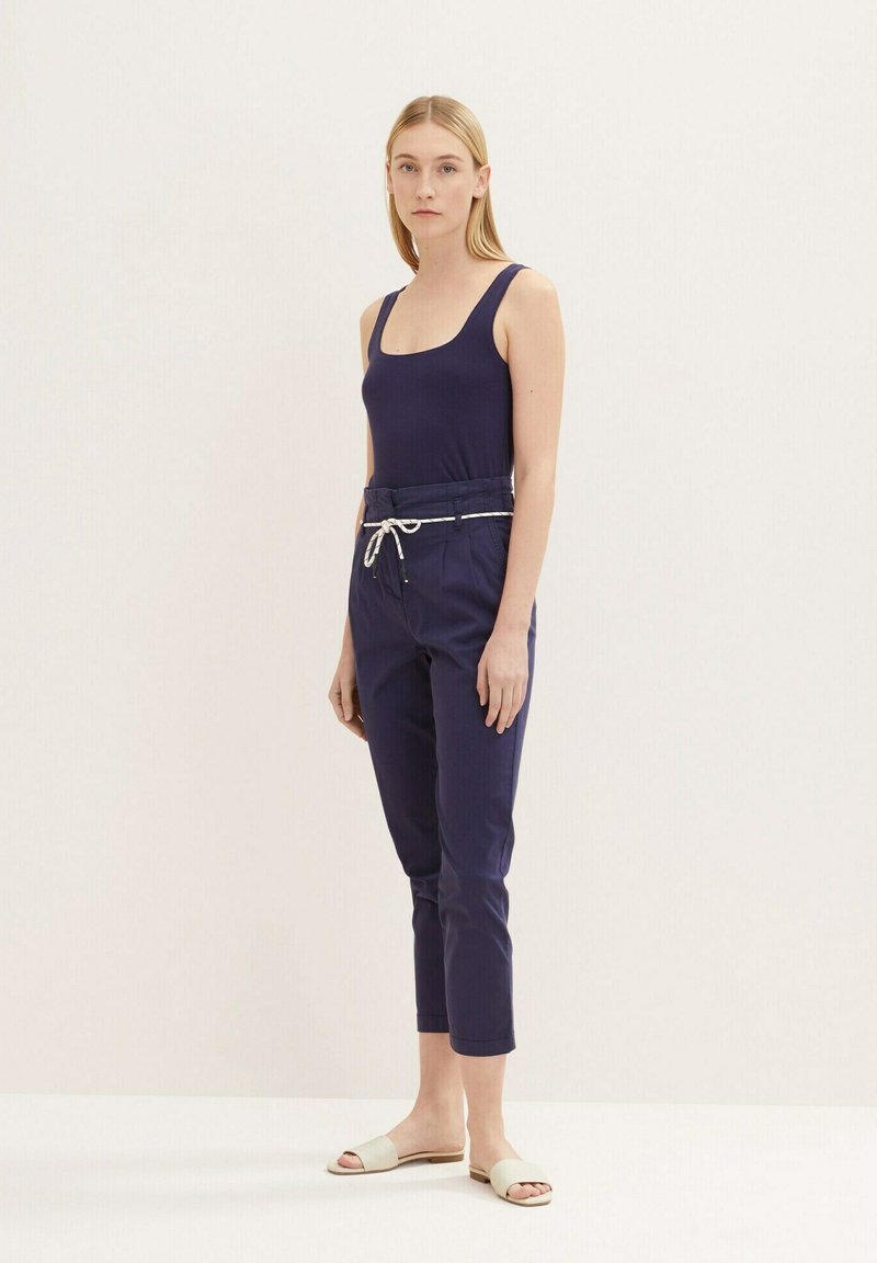 Tom Tailor PAPERBAG MIT ABNÄHERN - Chino - Atlantic Ocean Blue