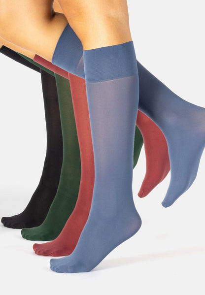  OPAQUE KNEE-HIGH SOCKS - 40 DEN - Kniestrümpfe - Garnet Red Blue Jeans Forest Green Black