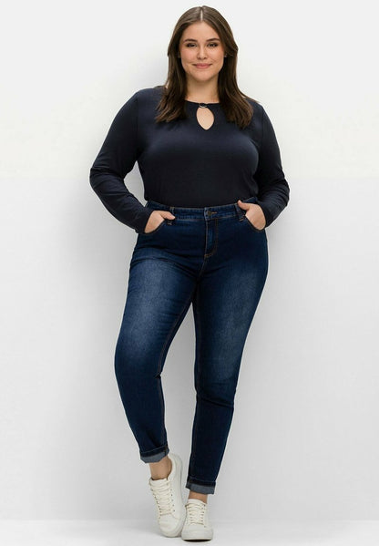 Sheego Jeans Slim Fit - Dark Blue Denim