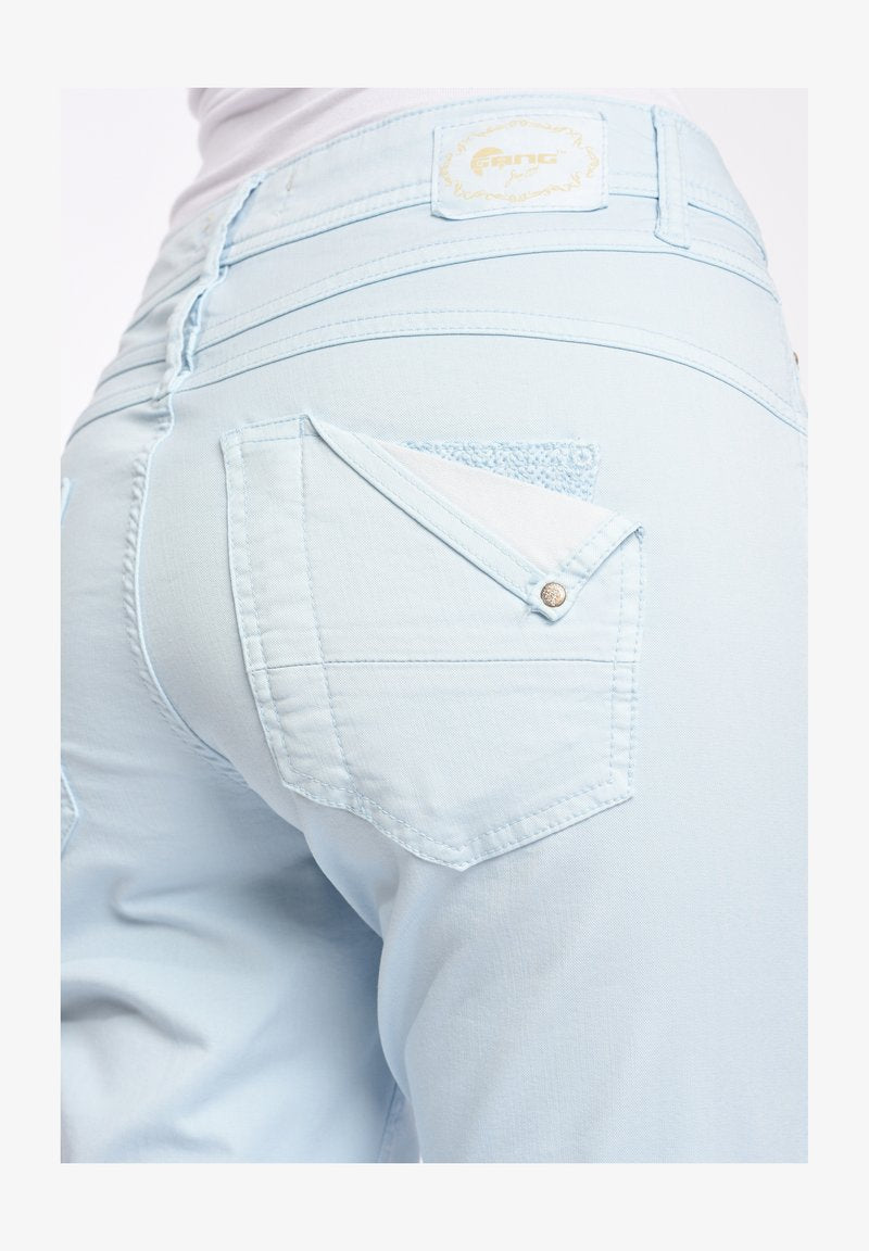 GANG AMELIE CROPPED - Jeans Slim Fit - Ice Blue Bijou