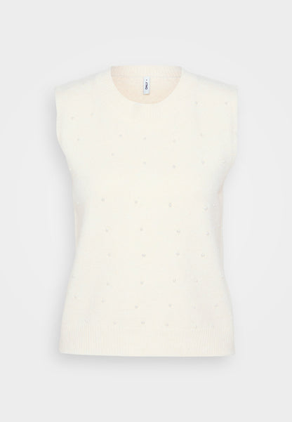 ONLY Petite ONLRENATA O NECK VEST - Jumper - Whitecap Gray/white