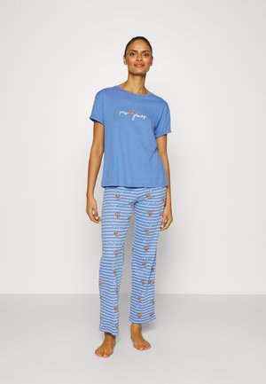 Marks & Spencer CHECKED PYJAMA - Nachtwäsche Set - Navy Mix