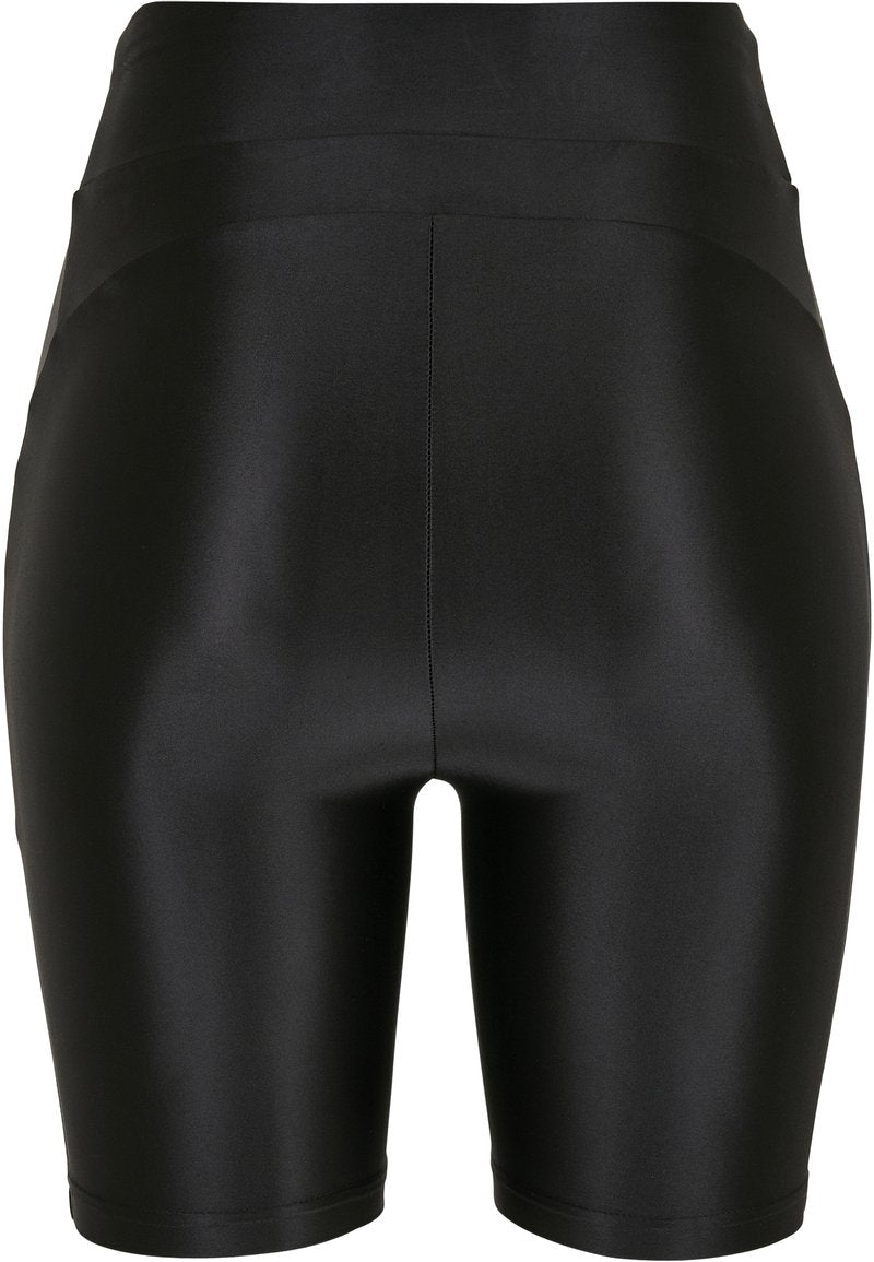 URBAN CLASSICS LADIES HIGHWAIST SHINY METALLIC CYCLE SHORTS - Shorts - Schwarz