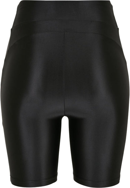 URBAN CLASSICS LADIES HIGHWAIST SHINY METALLIC CYCLE SHORTS - Shorts - Schwarz
