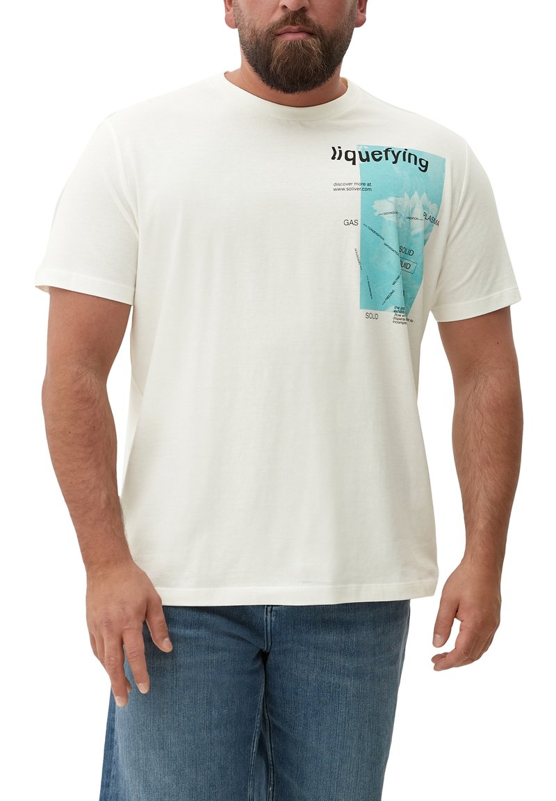 S.Oliver MIT FRONTPRINT - T-Shirt Print - Weiß
