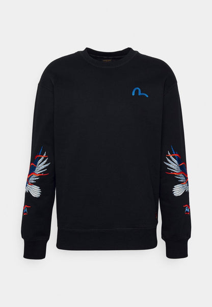 Evisu EAGLE CREWNECK - Sweatshirt - Black