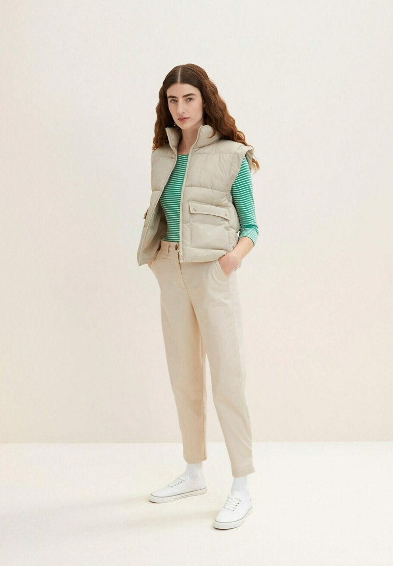 Tom Tailor GESTREIFTES MIT 3/4 ARM - Langarmshirt - Green Offwhite Thin Stripe