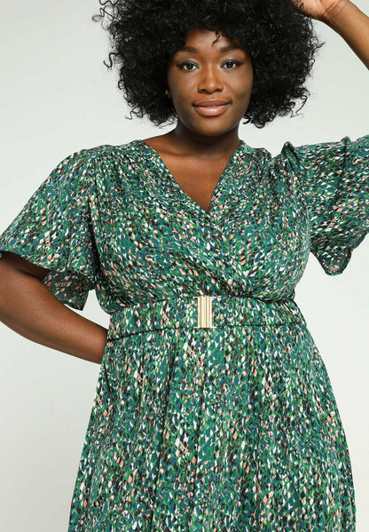  LONGUE MC CACHE COEUR CEINTURE - Freizeitkleid - Green