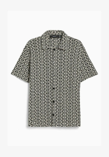 BERSHKA PRINTED SHORT SLEEVE - T-Shirt Print - Black