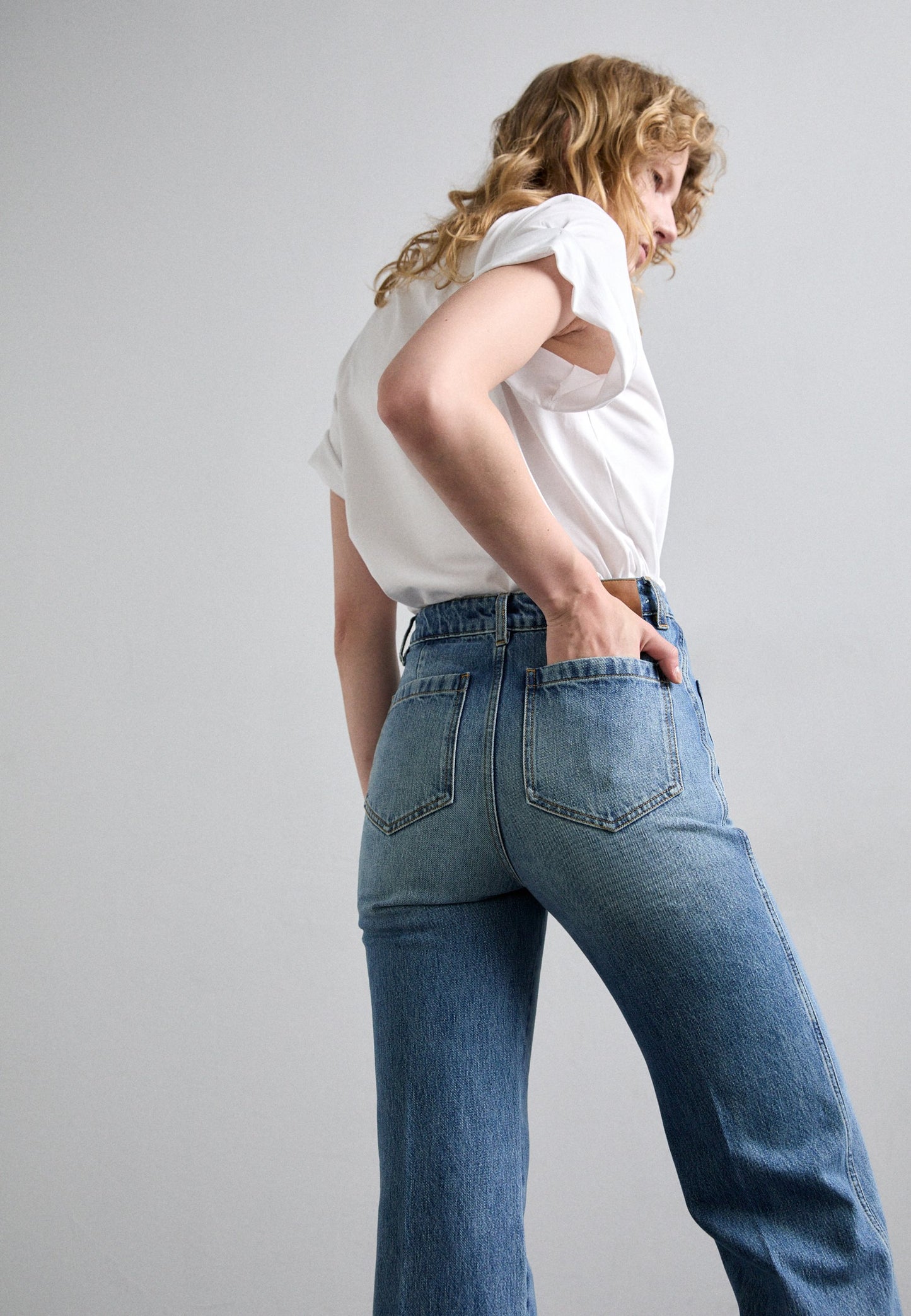 Victoria Beckham ALINA - Wide Leg - Worn Blue Wash