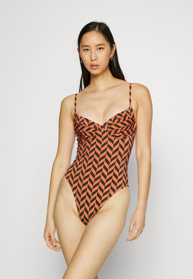 Billabong CROSS STEP ONE PIECE - Badeanzug - Brick