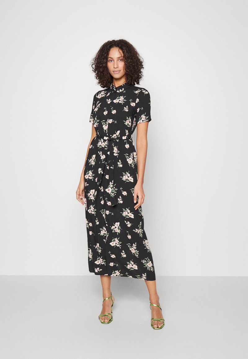 Vero Moda Tall VMEASY LONG - Blusenkleid - Black/sandy