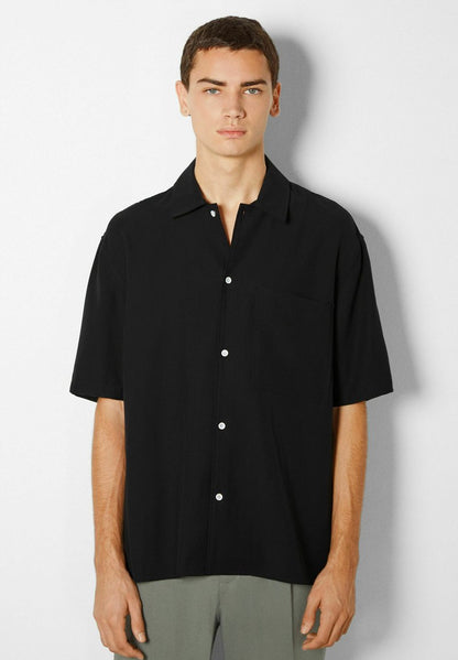 BERSHKA RELAXED FIT - Hemd - Black