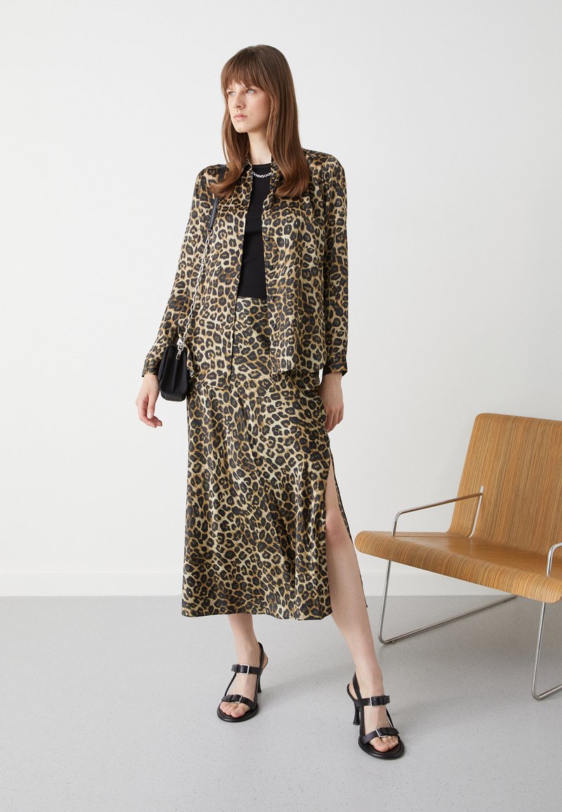 THE KOOPLES JUPE LONGUE GRAND LEO - Bleistiftrock - Brown