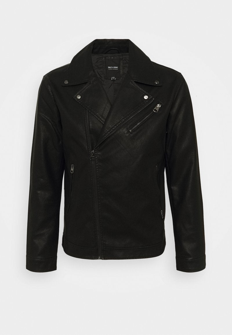 Only & Sons ONSAKSEL BIKER JACKET - Kunstlederjacke - Black